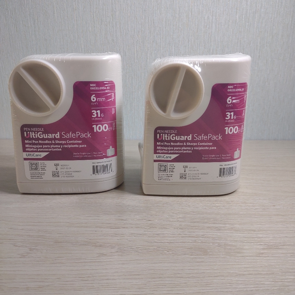 ULTIGUARD SAFE PACK PEN NEEDLES - 6MM X 31G MINI 100/BX Lot Of 2